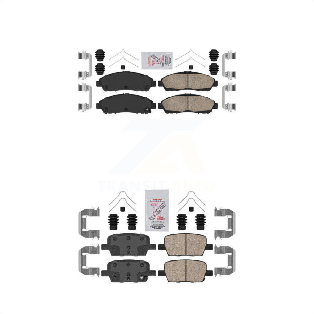 AmeriBRAKES Front Rear Ceramic Disc Brake Pads Kit For Chevrolet Traverse GMC Acadia Cadillac XT5 Buick Enclave Blazer XT6 KNF-100537