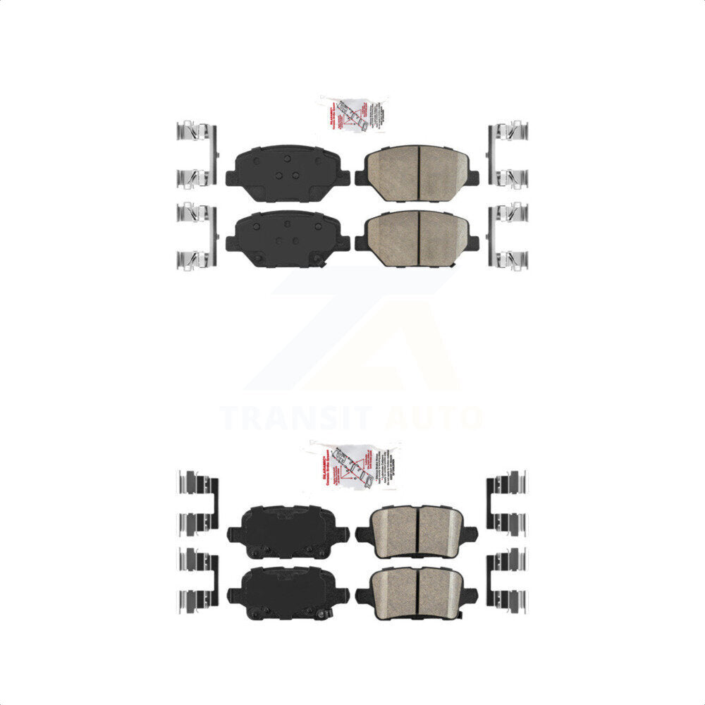 AmeriBRAKES Front Rear Ceramic Disc Brake Pads Kit For Chevrolet Equinox GMC Terrain Buick Regal TourX Sportback KNF-100565