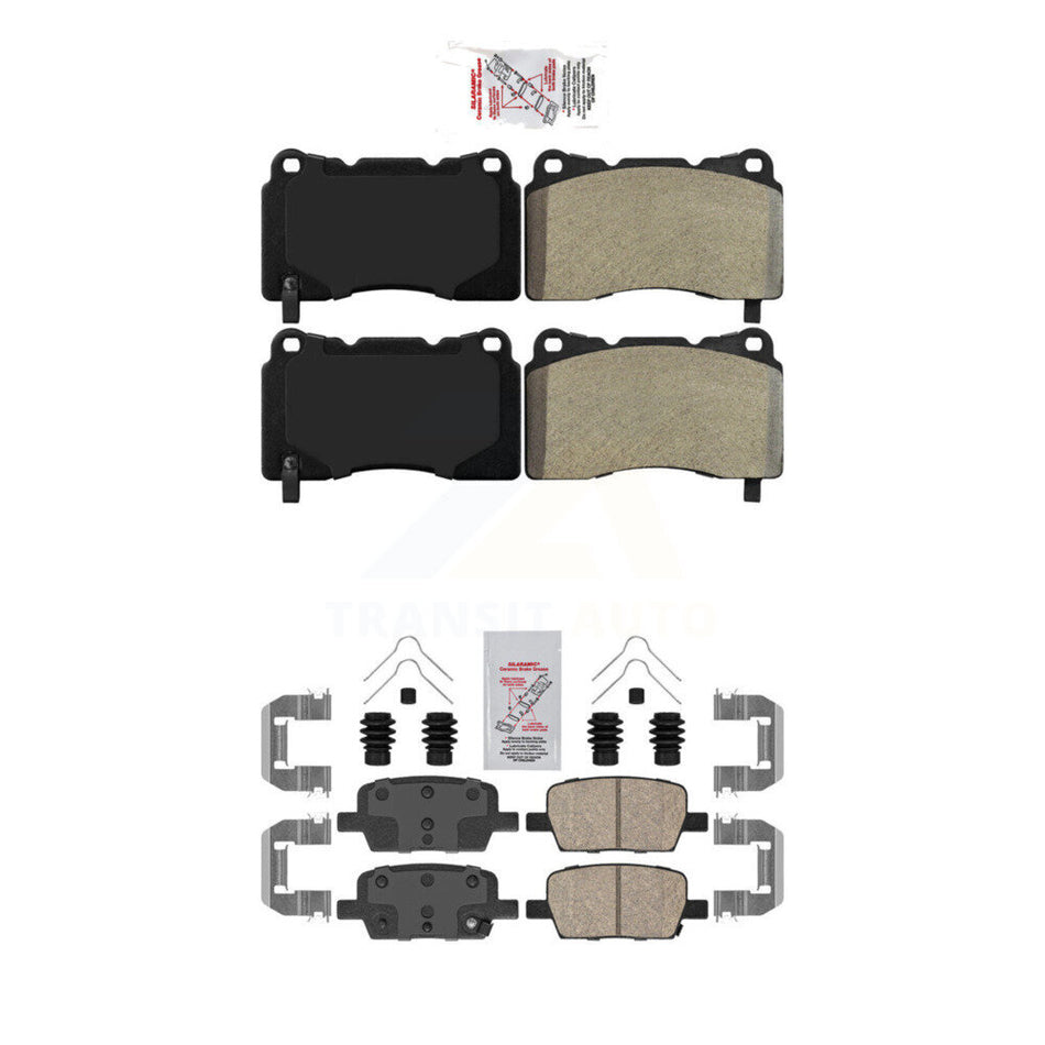 Front Semi-Metallic Rear Ceramic Disc Brake Pads Kit For Chevrolet Camaro Cadillac CT6 KNF-100578