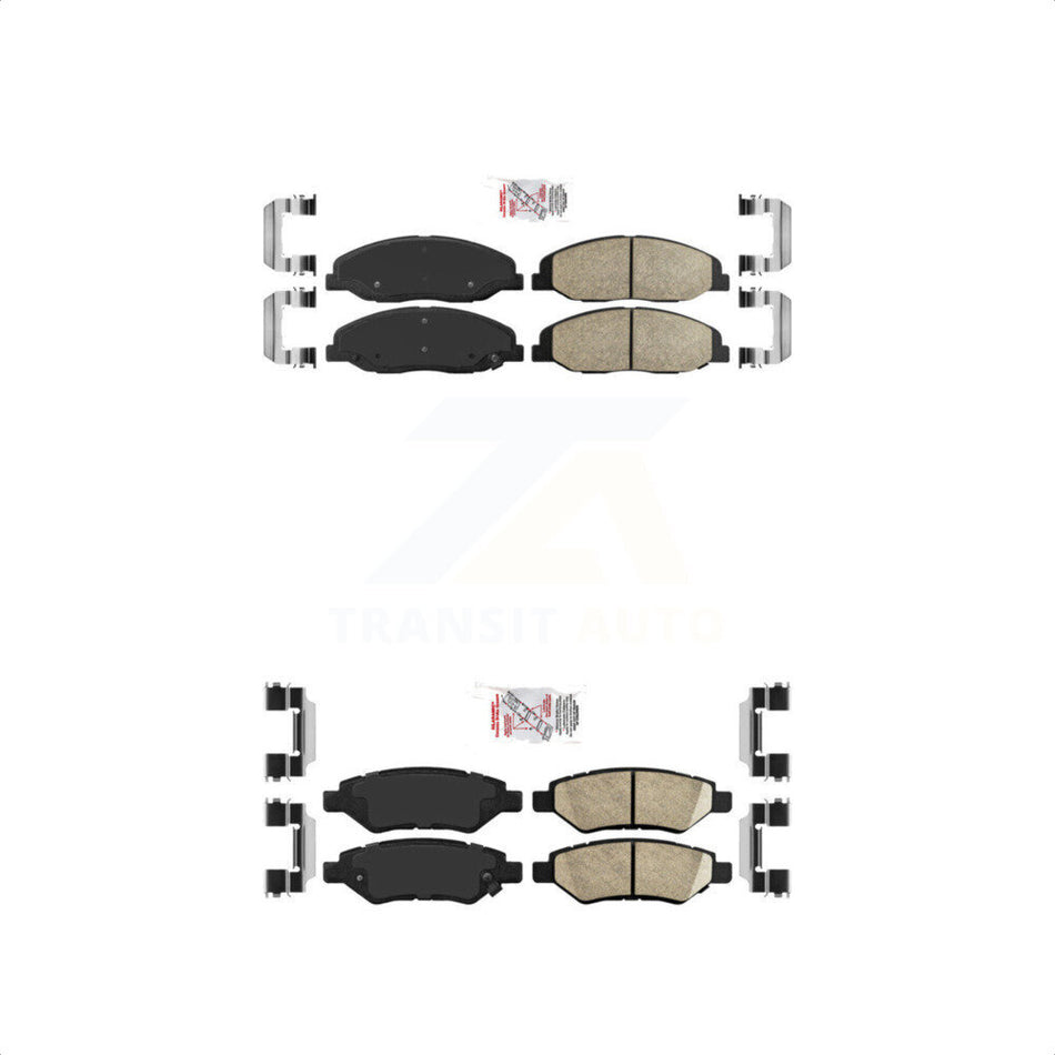 AmeriBRAKES Front Rear Ceramic Disc Brake Pads Kit For Cadillac CTS Without Heavy Duty Brakes KNF-100587