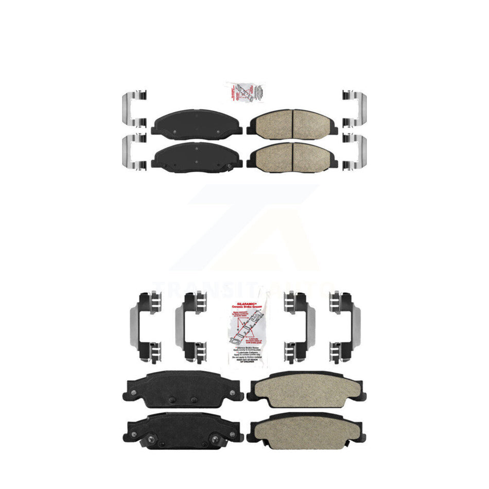 Front Ceramic Rear Semi-Metallic Disc Brake Pads Kit For Cadillac STS With Base Brakes KNF-100592
