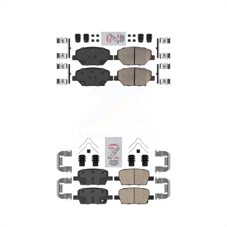 AmeriBRAKES Front Rear Ceramic Disc Brake Pads Kit For Chevrolet Camaro Without Brembo Calipers KNF-100602