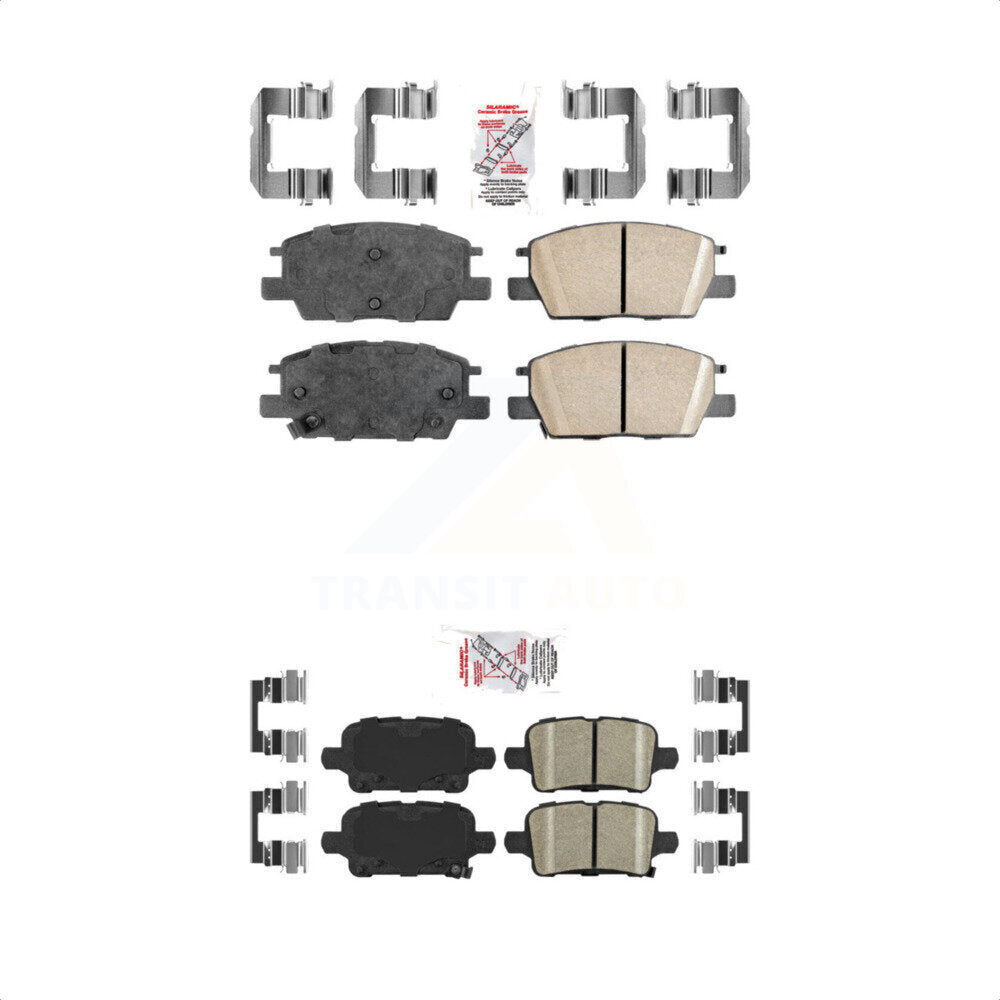 AmeriBRAKES Front Rear Ceramic Disc Brake Pads Kit For Chevrolet Equinox Malibu GMC Terrain Buick LaCrosse KNF-100626