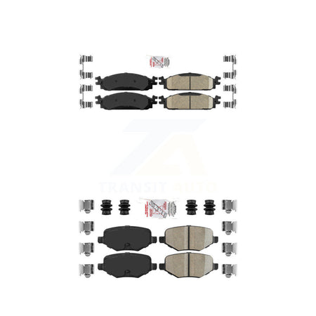 Front Rear Ceramic Disc Brake Pads Kit For 2009-2010 Lincoln MKS KNF-100636