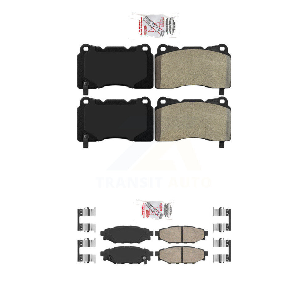 Front Semi-Metallic Rear Ceramic Disc Brake Pads Kit For Subaru WRX KNF-100668