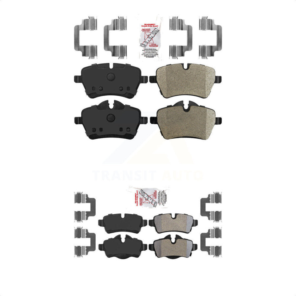 AmeriBRAKES Front Rear Semi-Metallic Disc Brake Pads Kit For Mini Cooper With 294mm Diameter Rotor KNF-100676