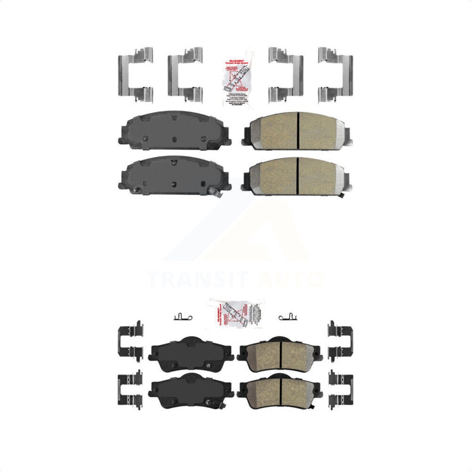 AmeriBRAKES Front Rear Semi-Metallic Disc Brake Pads Kit For 2008-2009 Pontiac G8 Base GT KNF-100743