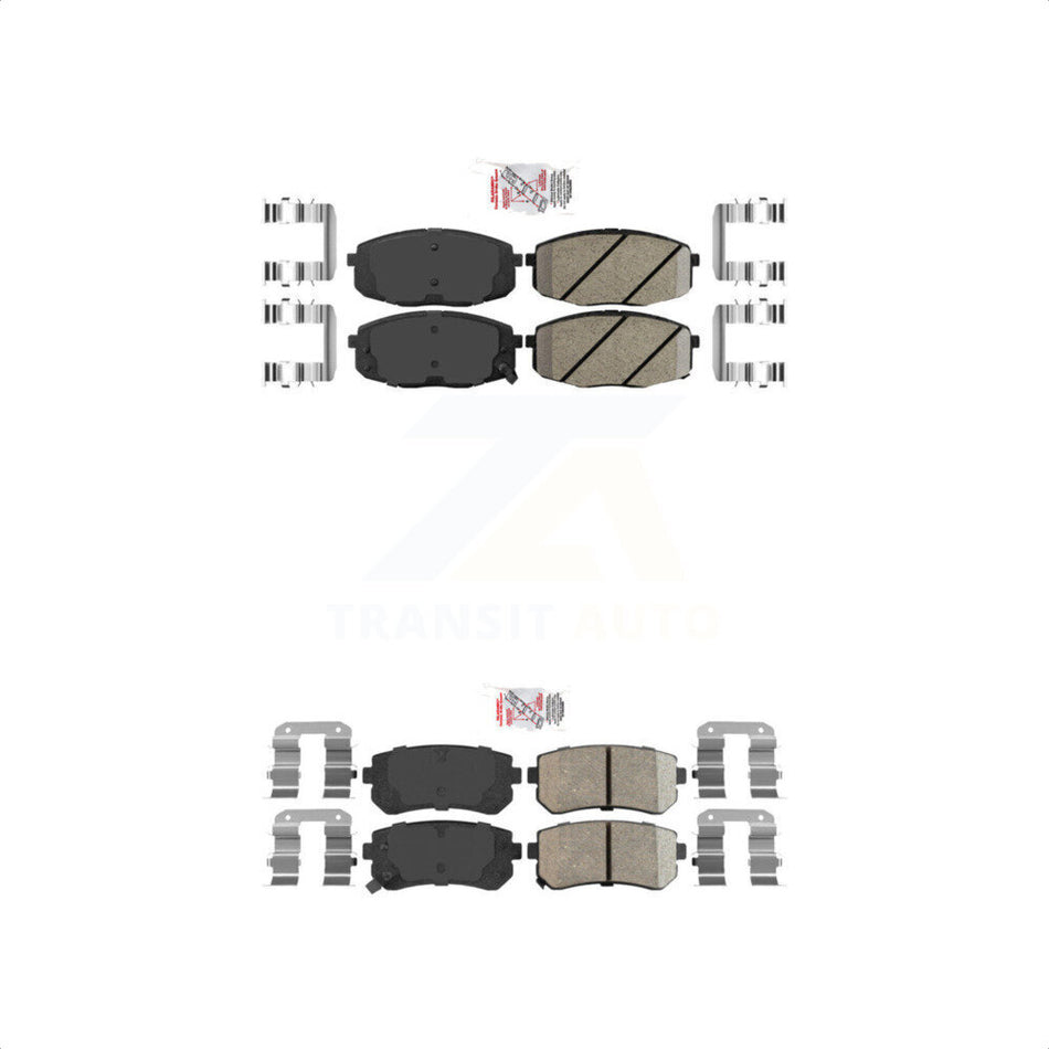 AmeriBRAKES Front Rear Ceramic Disc Brake Pads Kit For Hyundai Elantra Kia Forte Koup Forte5 KNF-100775