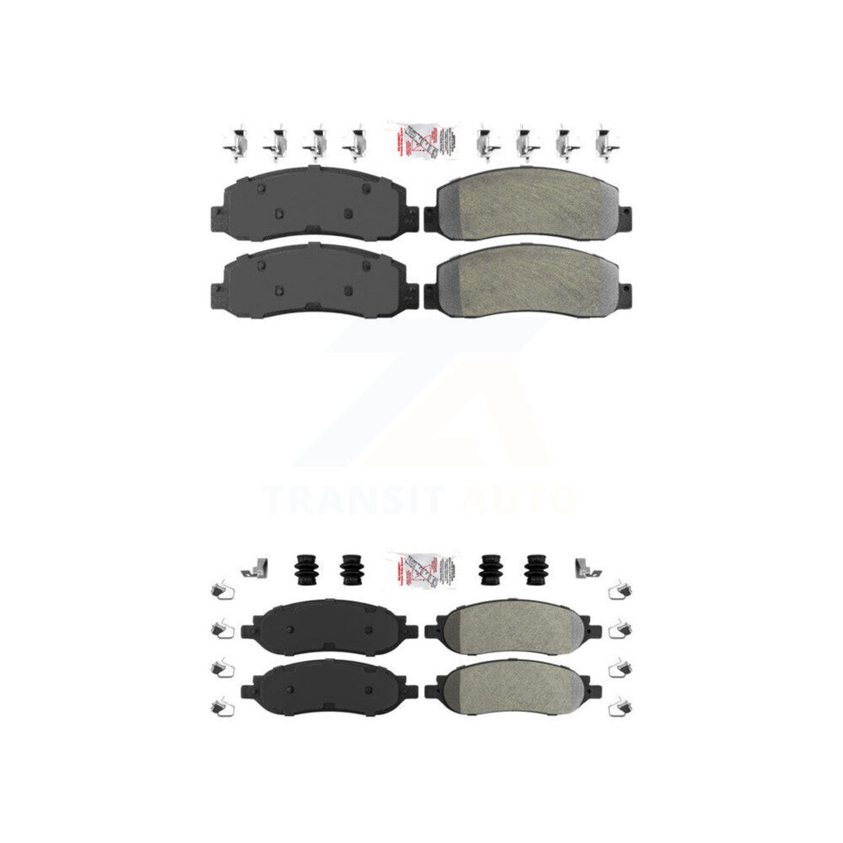 Front Rear Semi-Metallic Disc Brake Pads Kit For 2005-2007 Ford F-350 Super Duty F-250 KNF-100815