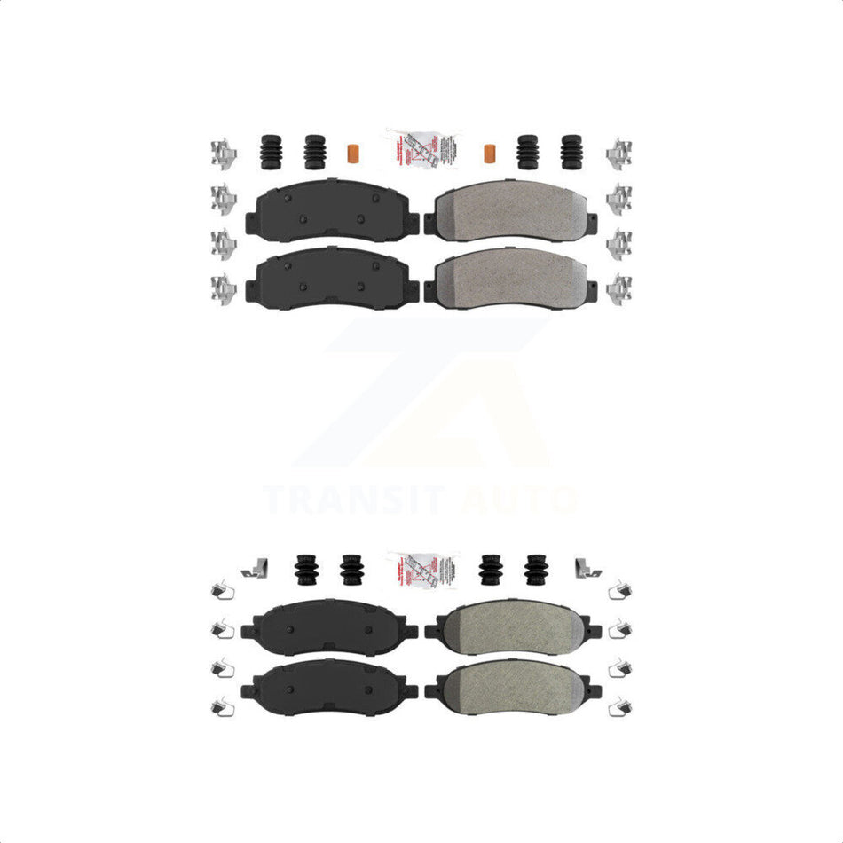 AmeriBRAKES Front Rear Semi-Metallic Disc Brake Pads Kit For 2005-2007 Ford F-250 Super Duty F-350 KNF-100819