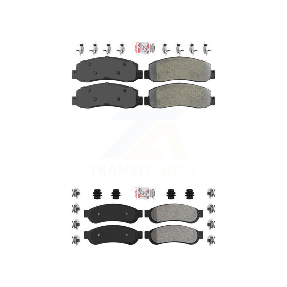 Front Rear Semi-Metallic Disc Brake Pads Kit For Ford F-250 Super Duty F-350 F-450 KNF-100821