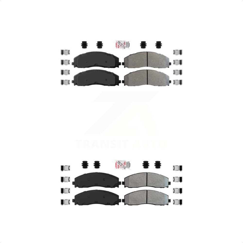 AmeriBRAKES Front Rear Semi-Metallic Disc Brake Pads Kit For Ford F-250 Super Duty F-350 F-450 KNF-100829