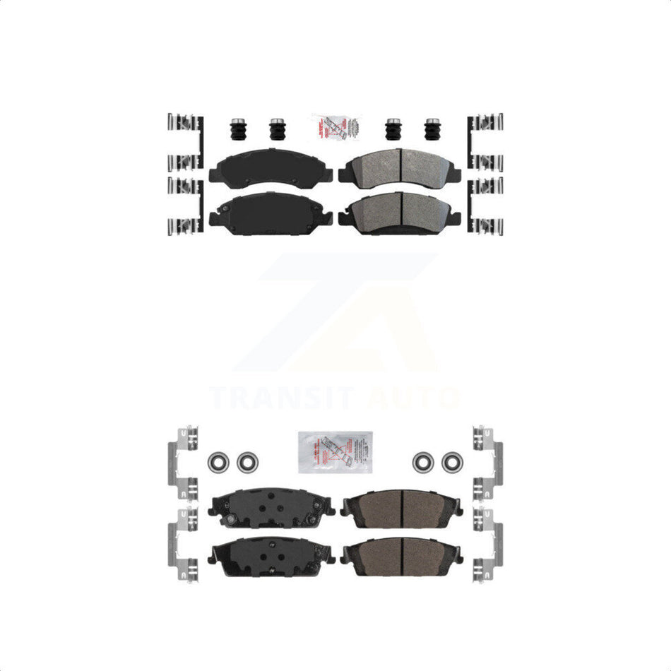 AmeriBRAKES Front Rear Semi-Metallic Disc Brake Pads Kit For Chevrolet Silverado 1500 GMC Sierra Tahoe Suburban Yukon Cadillac XL Escalade ESV LD Limited KNF-100860