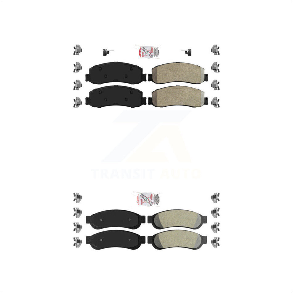 AmeriBRAKES Front Rear Semi-Metallic Disc Brake Pads Kit For Ford F-250 Super Duty F-350 KNF-100909