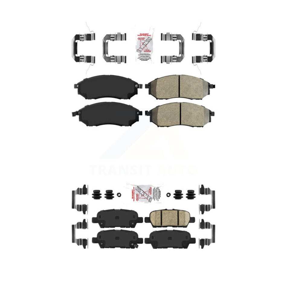 Front Semi-Metallic Rear Ceramic Disc Brake Pads Kit For INFINITI Nissan Murano G37 G35 KNF-100915