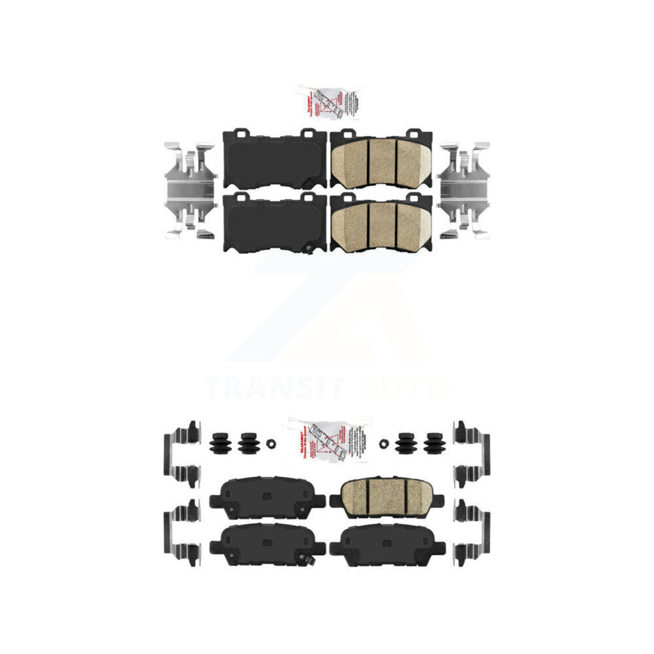 Front Rear Ceramic Disc Brake Pads Kit For 12-13 INFINITI M35h With Single Piston Caliper KNF-100917