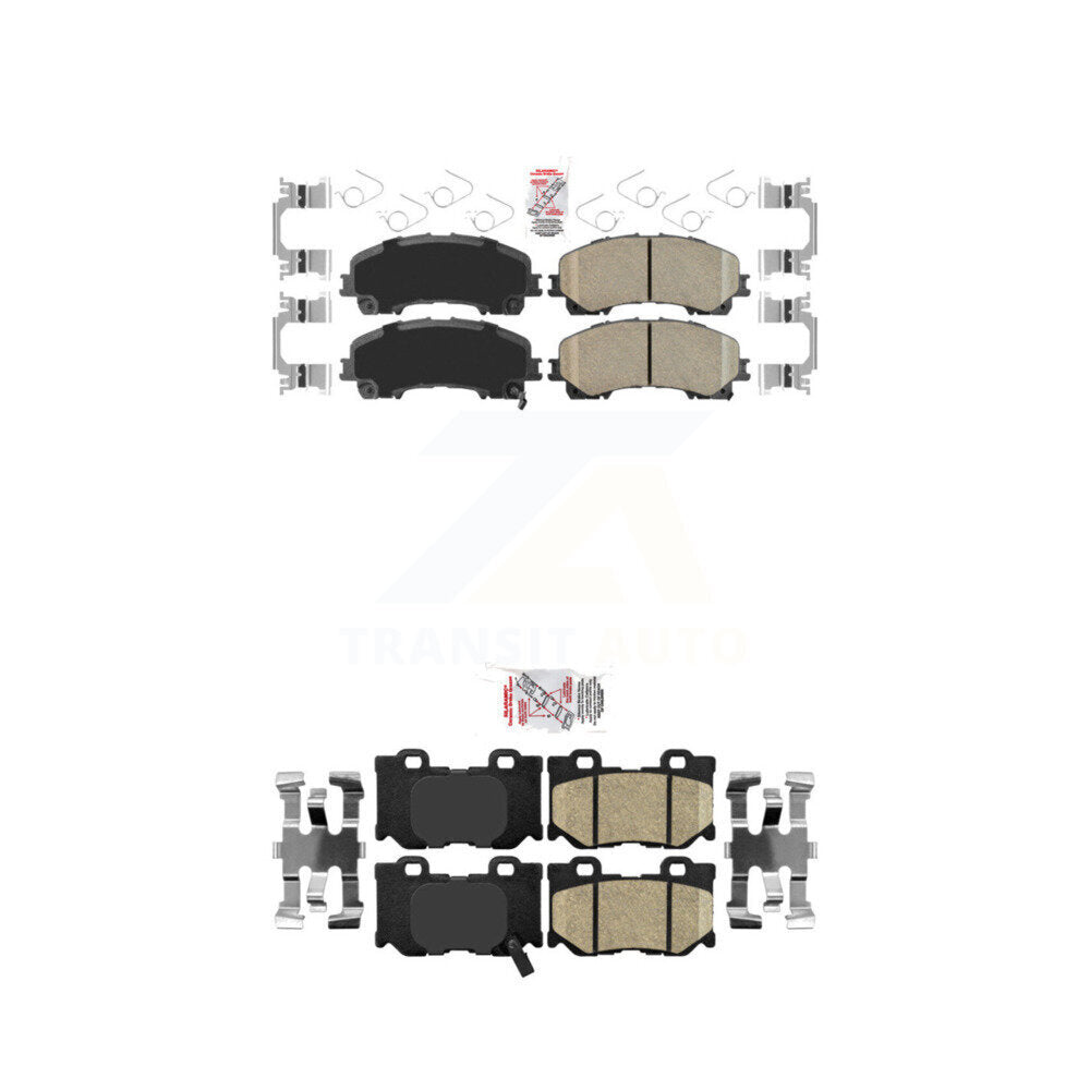 Front Rear Ceramic Disc Brake Pads Kit For INFINITI Q50 Q60 With Dual Piston Caliper KNF-100924