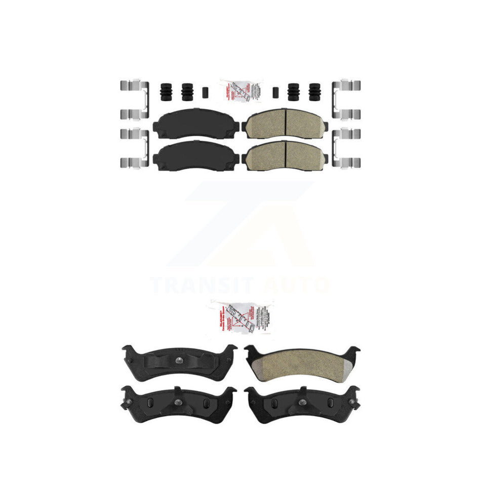 Front Ceramic Rear Semi-Metallic Disc Brake Pads Kit For Ford Explorer Sport KNF-100931