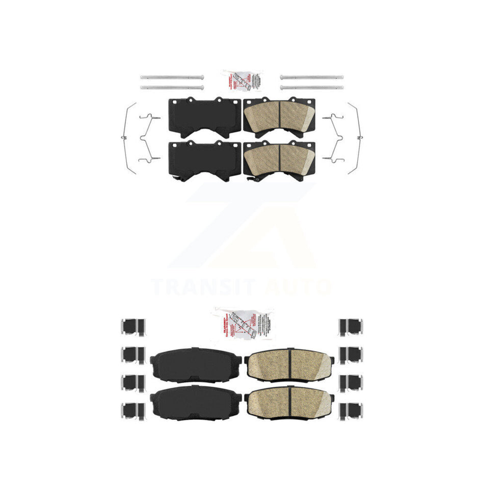 Front Rear Ceramic Disc Brake Pads Kit For Toyota Tundra Sequoia Lexus LX570 Land Cruiser KNF-100939