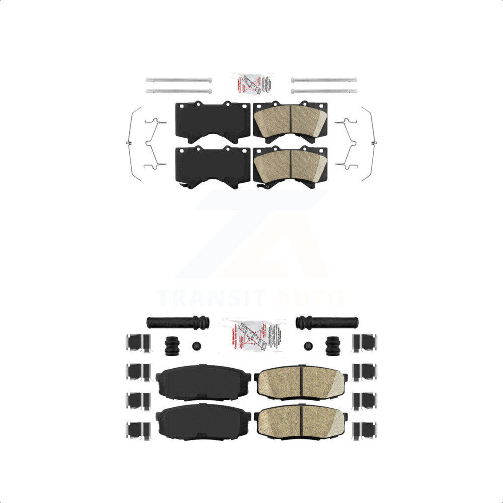 AmeriBRAKES Front Rear Ceramic Disc Brake Pads Kit For Toyota Tundra Sequoia Lexus LX570 Land Cruiser KNF-100940