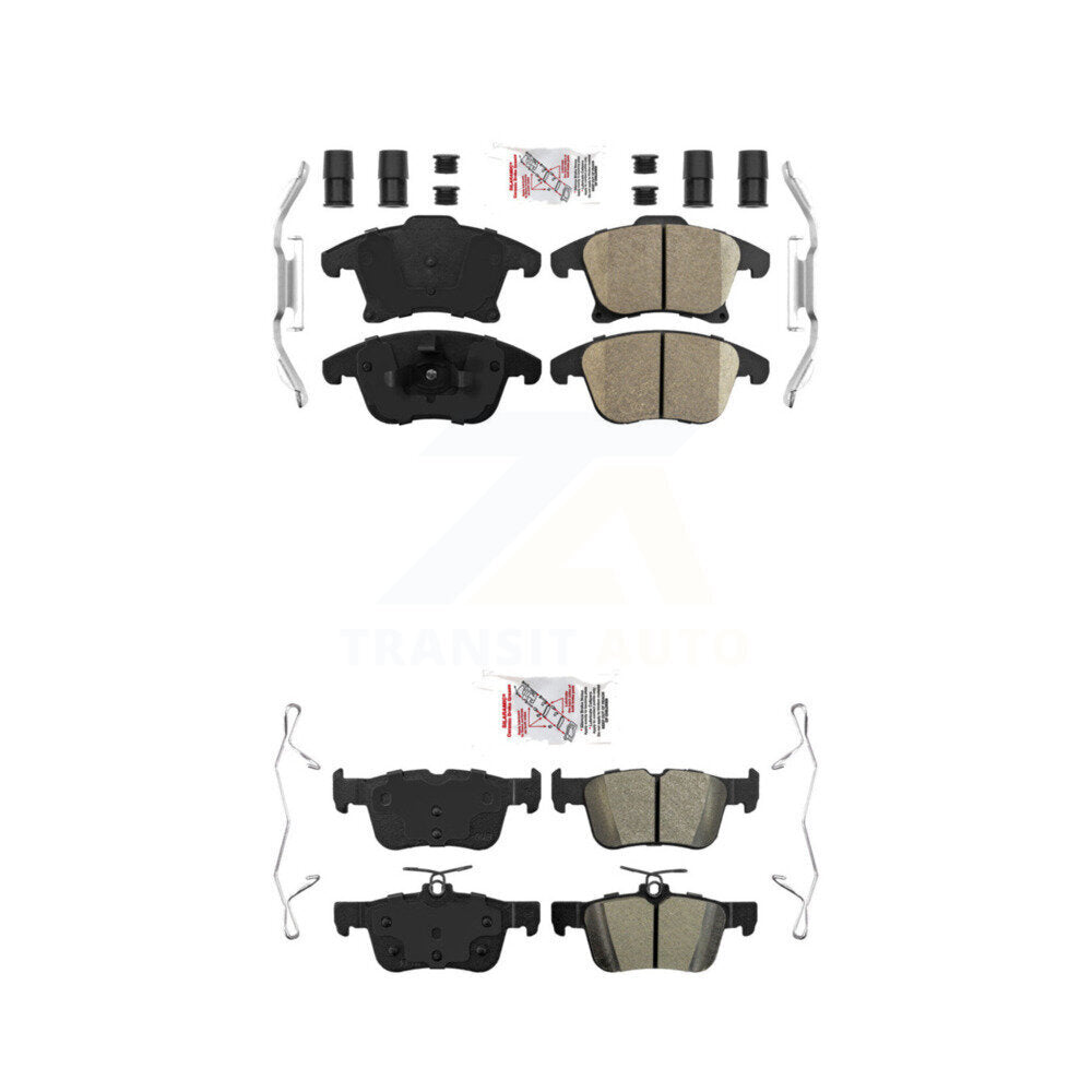 Front Ceramic Rear Semi-Metallic Disc Brake Pads Kit For Ford Fusion Lincoln MKZ SSV KNF-100943