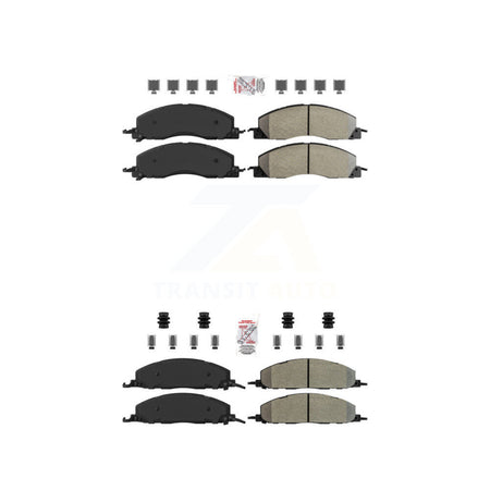 Front Rear Semi-Metallic Disc Brake Pads Kit For Ram 3500 2500 1500 Dodge KNF-100950