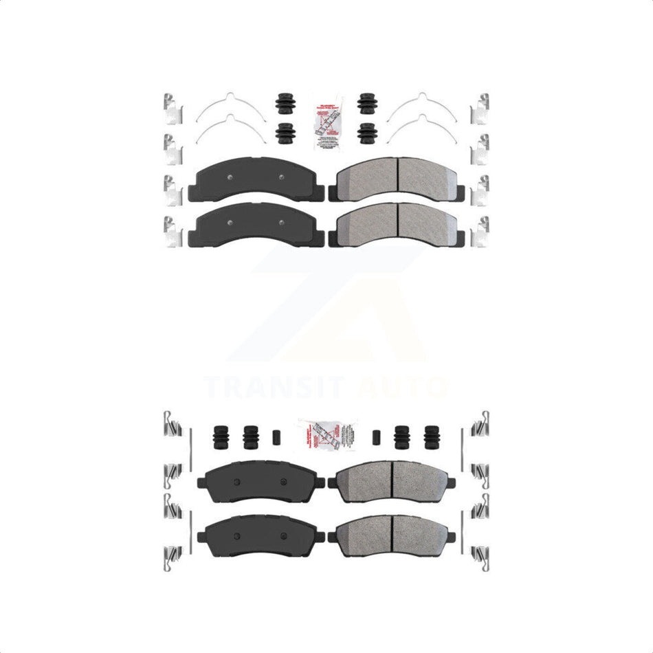 AmeriBRAKES Front Rear Semi-Metallic Disc Brake Pads Kit For Ford F-250 Super Duty F-350 Excursion KNF-100952