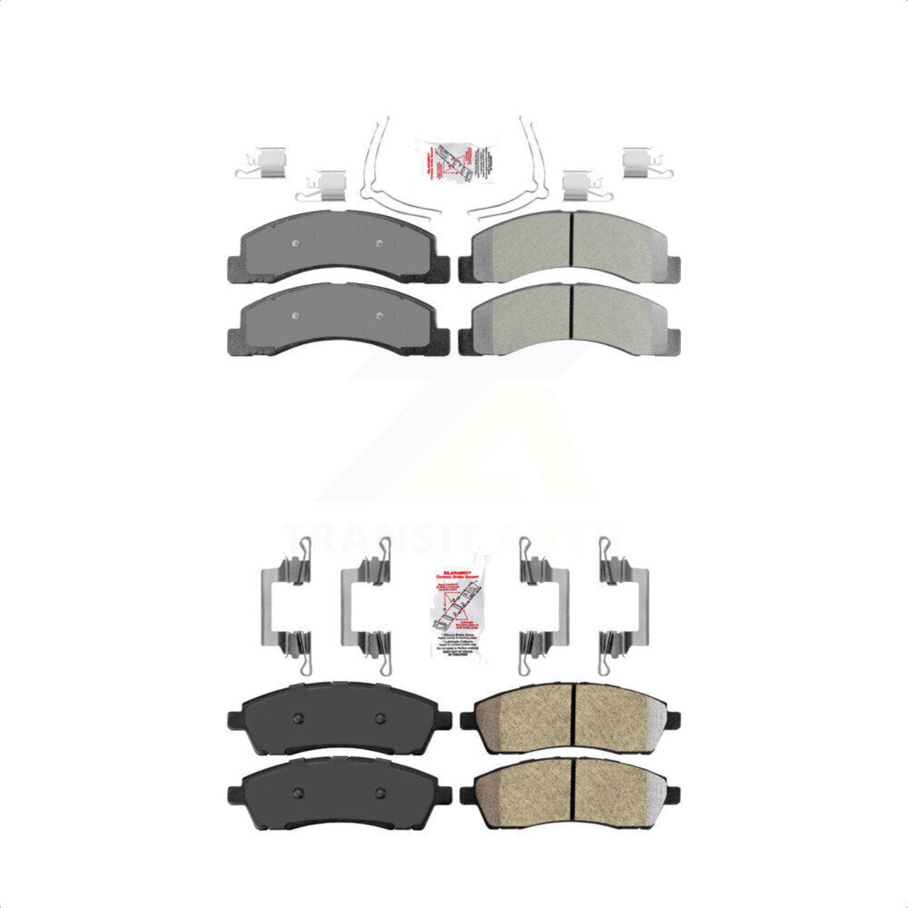 AmeriBRAKES Front Rear Semi-Metallic Disc Brake Pads Kit For Ford F-250 Super Duty F-350 Excursion KNF-100955