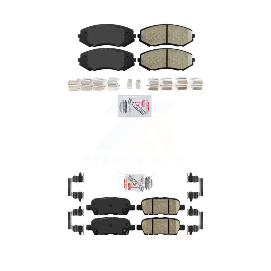 Front Semi-Metallic Rear Ceramic Disc Brake Pads Kit For 2009-2013 Suzuki Grand Vitara KNF-100976