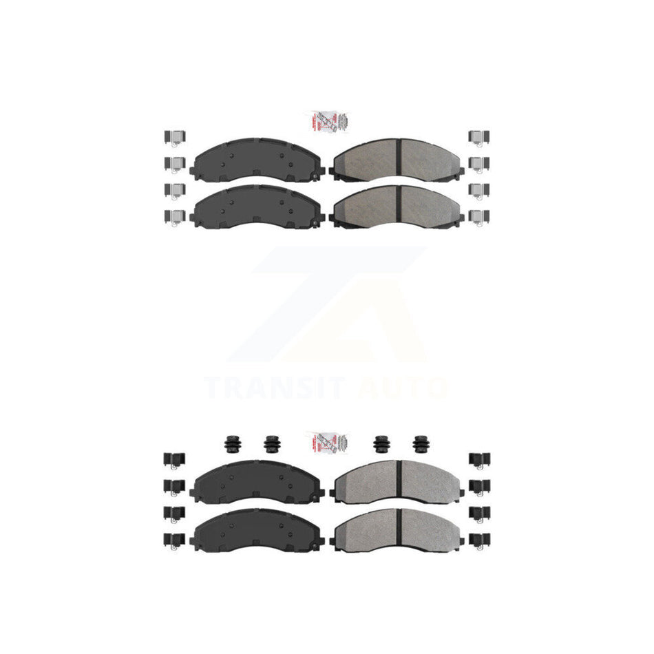 Front Rear Semi-Metallic Disc Brake Pads Kit For Ford F-450 Super Duty F-550 F-600 KNF-100987