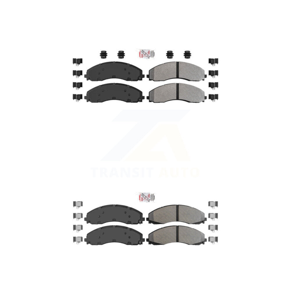 Front Rear Semi-Metallic Disc Brake Pads Kit For Ford F-450 Super Duty F-550 F-600 KNF-100988