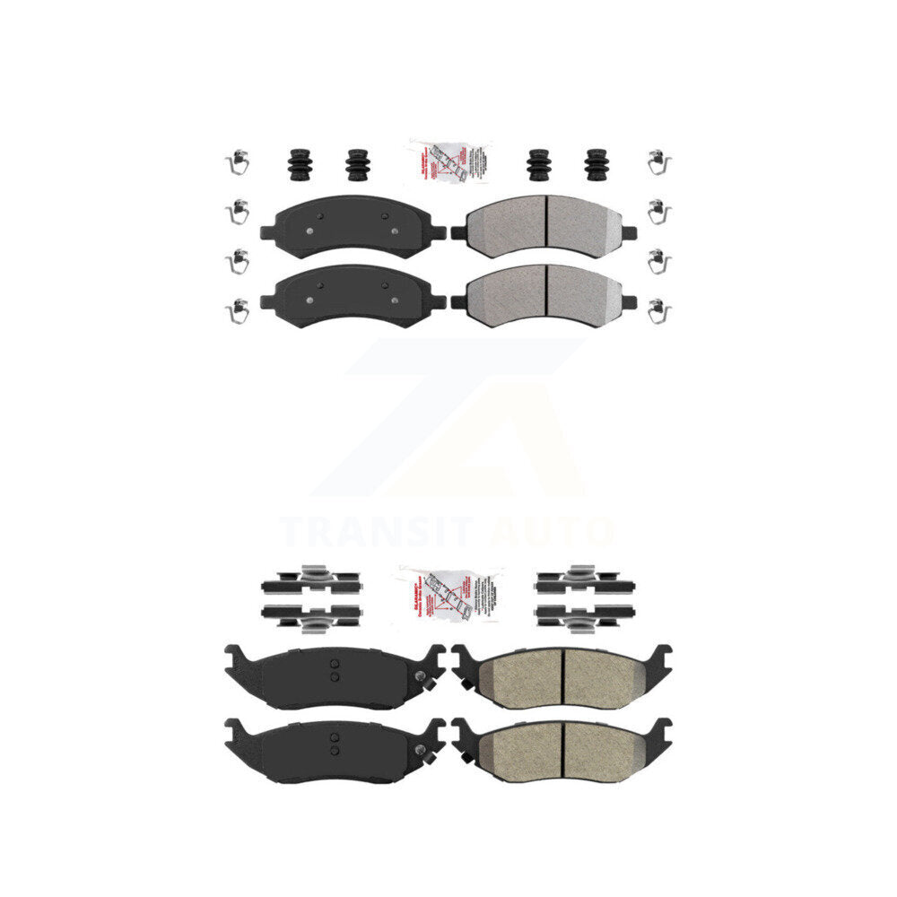Front Rear Semi-Metallic Disc Brake Pads Kit For Ram 1500 Classic Dodge Chrysler Aspen KNF-101004