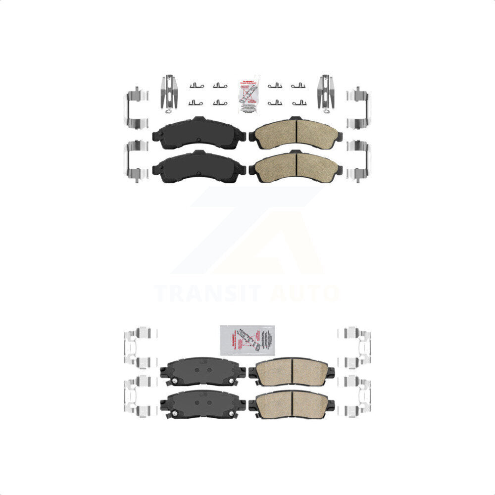 AmeriBRAKES Front Rear Ceramic Disc Brake Pads Kit For Chevrolet Trailblazer GMC Envoy EXT XL Buick Rainier Oldsmobile Bravada XUV SSR Isuzu Ascender Saab 9-7x KNF-101029