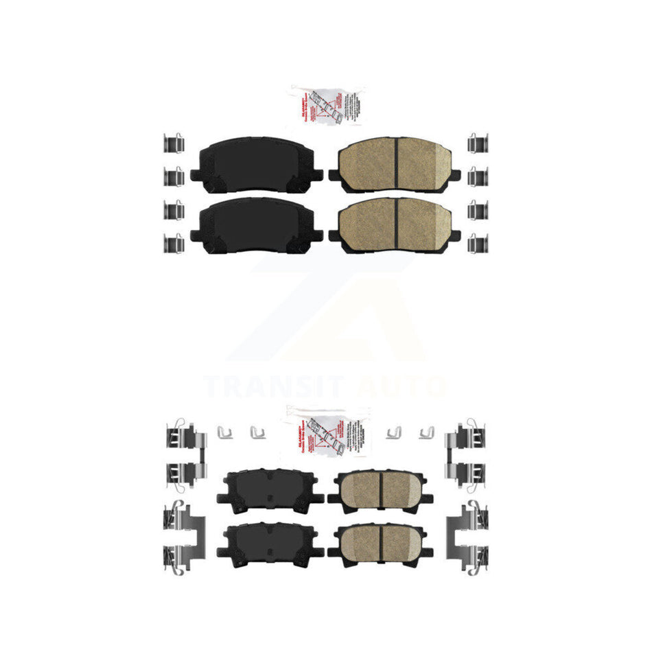 AmeriBRAKES Front Rear Ceramic Disc Brake Pads Kit For Toyota Highlander KNF-101031