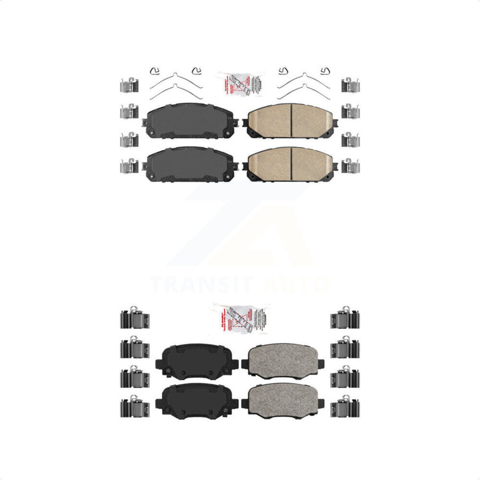 AmeriBRAKES Front Rear Ceramic Disc Brake Pads Kit For 2014-2022 Jeep Cherokee With Dual Piston Caliper KNF-101035