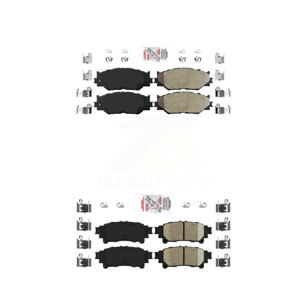Front Semi-Metallic Rear Ceramic Disc Brake Pads Kit For Lexus IS250 With F Sport Package KNF-101059