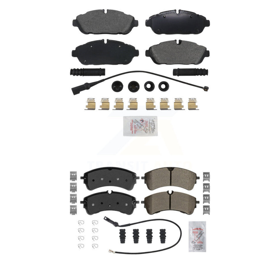 AmeriBRAKES Front Rear Semi-Metallic Disc Brake Pads Kit For Ford Transit-350 HD Transit-150 Transit-250 Axle w/ 6 Hole 132mm Bolt Circle Dia KNF-101140