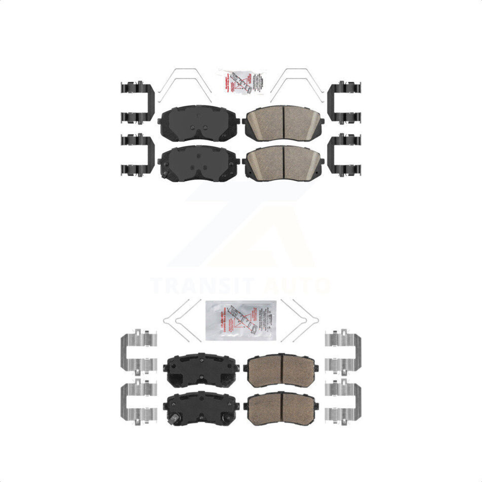 AmeriBRAKES Front Rear Ceramic Disc Brake Pads Kit For Hyundai Kona Kia Seltos KNF-101155