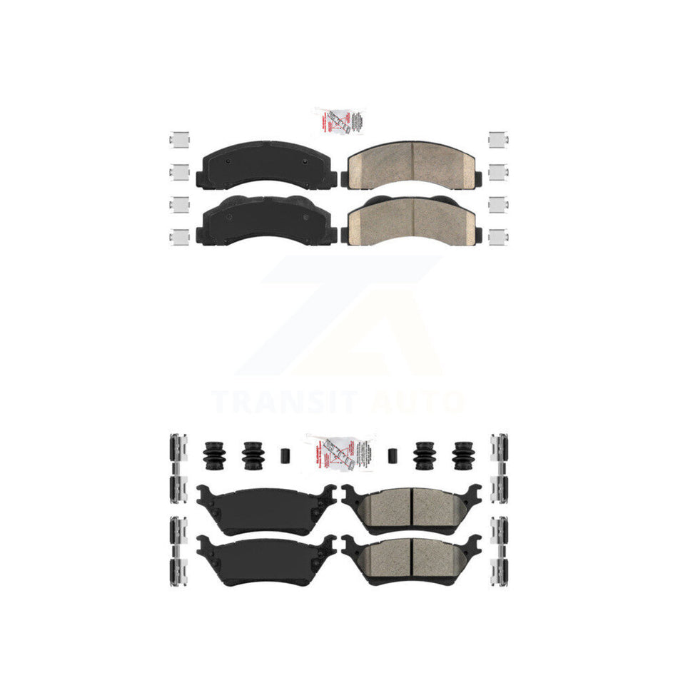 Front Ceramic Rear Semi-Metallic Disc Brake Pads Kit For Ford F-150 KNF-101174