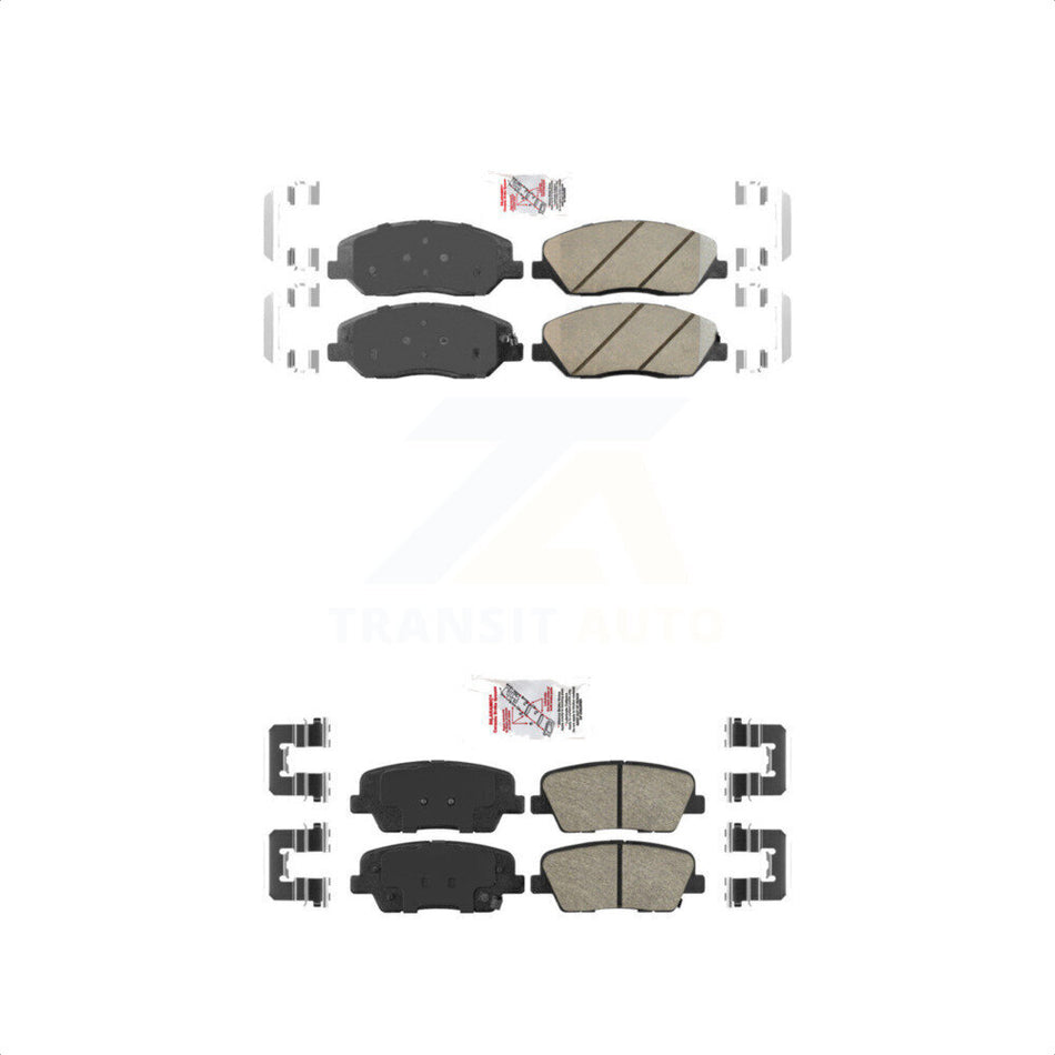 AmeriBRAKES Front Rear Ceramic Disc Brake Pads Kit For Kia Sedona Hyundai Santa Fe Entourage Genesis Borrego XL KNF-101195