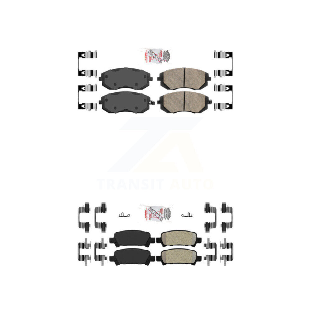 Front Ceramic Rear Semi-Metallic Disc Brake Pads Kit For Subaru Impreza Outback Legacy KNF-101243