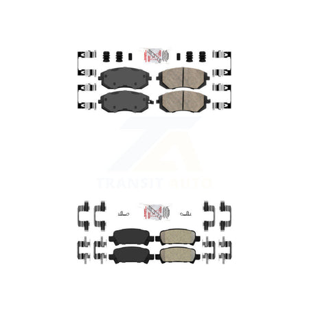 Front Ceramic Rear Semi-Metallic Disc Brake Pads Kit For Subaru Impreza Outback Legacy KNF-101244