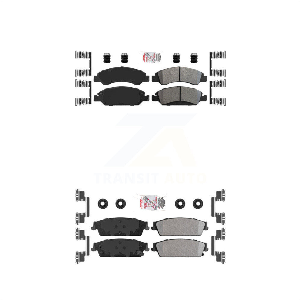 AmeriBRAKES Front Rear Semi-Metallic Disc Brake Pads Kit For Chevrolet Silverado 1500 GMC Sierra Tahoe Suburban Yukon Cadillac XL Avalanche Escalade ESV EXT KNF-101253