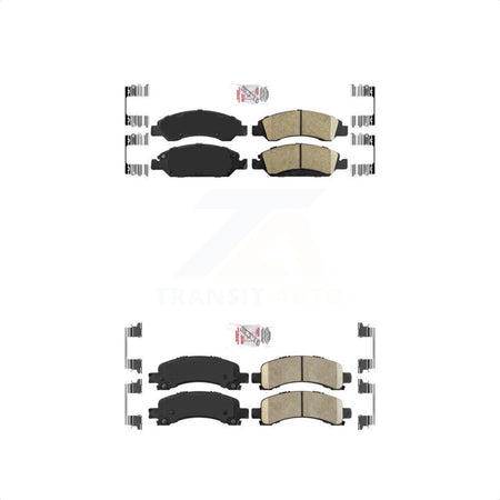 AmeriBRAKES Front Rear Ceramic Disc Brake Pads Kit For 2009-2014 Chevrolet Express 1500 GMC Savana KNF-101258