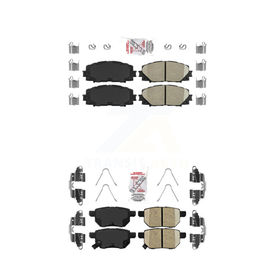 AmeriBRAKES Front Rear Ceramic Disc Brake Pads Kit For Toyota Prius Corolla Yaris Lexus CT200h Prime Plug-In KNF-101296