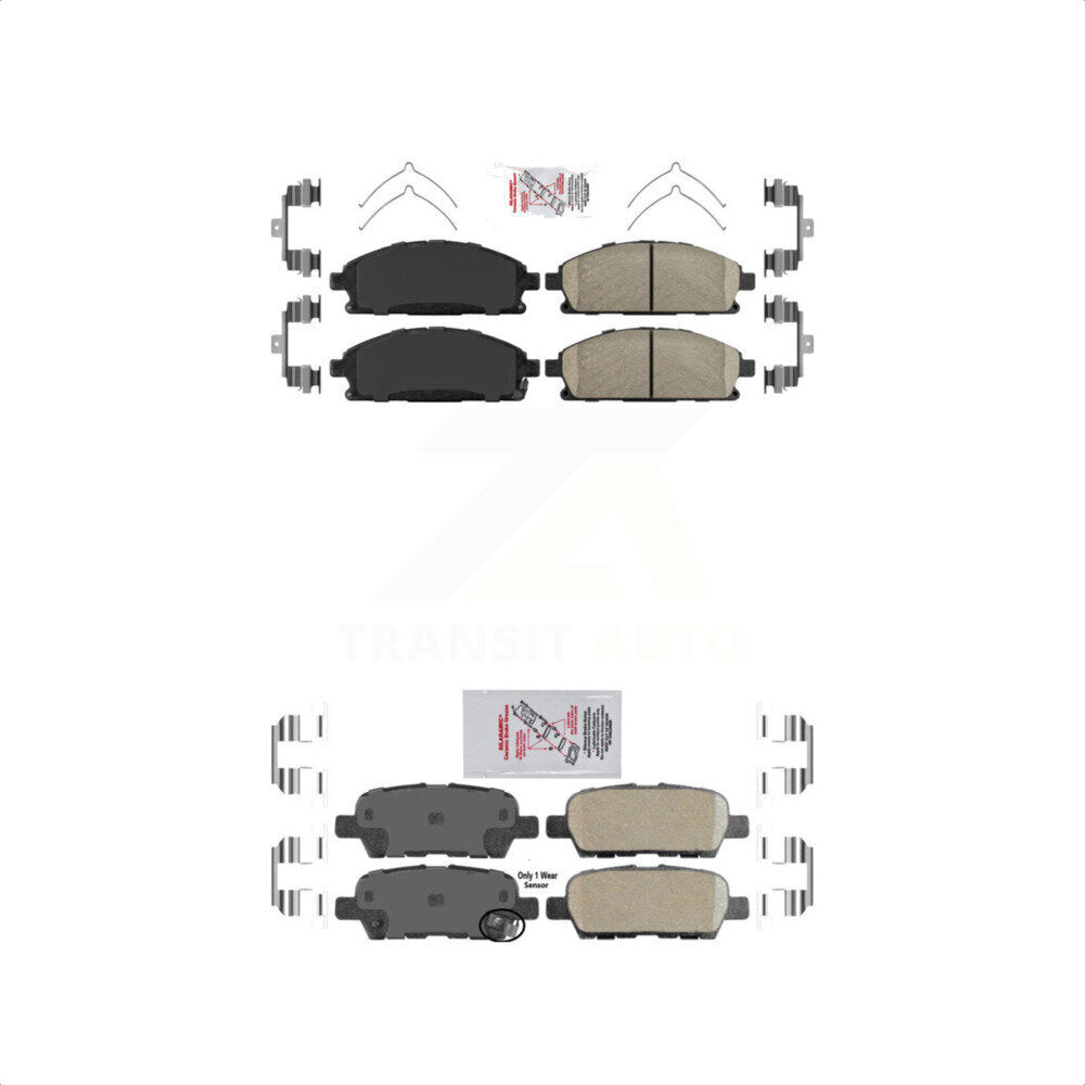 AmeriBRAKES Front Rear Ceramic Disc Brake Pads Kit For Nissan Quest X-Trail KNF-101303