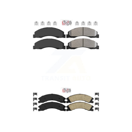 Front Semi-Metallic Rear Ceramic Disc Brake Pads Kit For Ford E-450 Super Duty KNF-101319