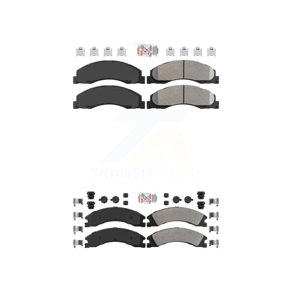 Front Rear Semi-Metallic Disc Brake Pads Kit For Ford E-450 Super Duty KNF-101320