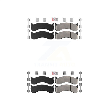 AmeriBRAKES Front Rear Semi-Metallic Disc Brake Pads Kit For 2011-2022 Ford F-59 Commercial Stripped Chassis 24000lbs To 26000lbs GVW KNF-101351