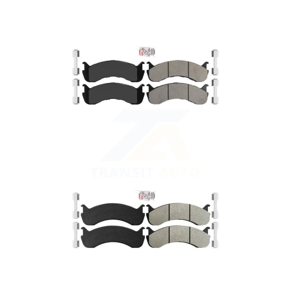 AmeriBRAKES Front Rear Semi-Metallic Disc Brake Pads Kit For 2011-2022 Ford F-59 Commercial Stripped Chassis 24000lbs To 26000lbs GVW KNF-101352